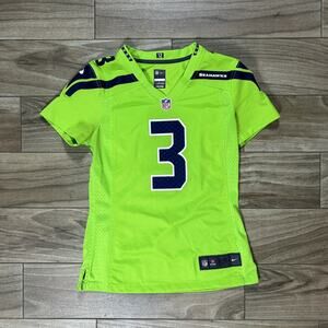Nike NFL Seattle Seahawks Color Rush Jersey Women's Neon Green Navy Blue Small